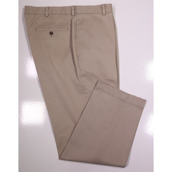 Brooks Brothers Advantage Chino * Lot of 2 * Khaki Flat Front Cotton Pants 38x30 - Picture 2 of 15
